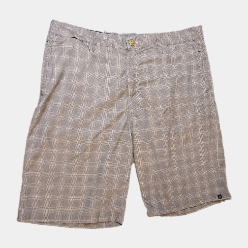 Quiksilver Amphibian Shorts Mens 36 Gray Grid Hybrid Walkshort Board Swim Golf